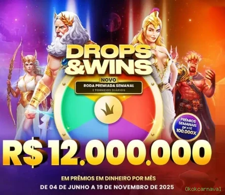 Imagem promocional da Okokcarnaval mostrando a plataforma e suas vantagens
